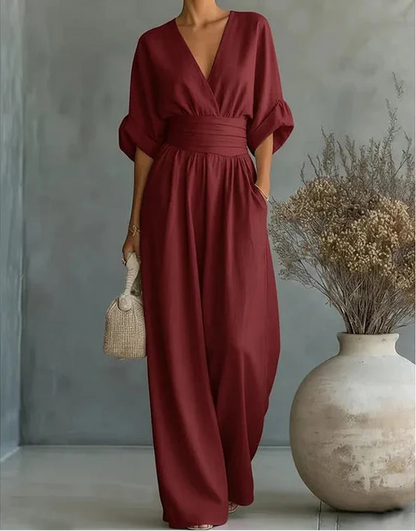 Daniela™ | Elegant V-Neck Wide Leg Jumpsuit 7