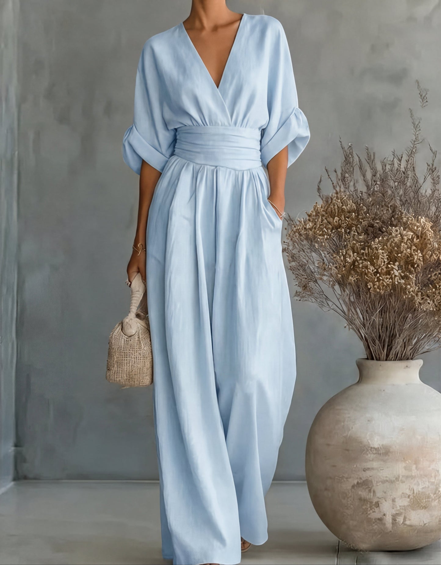 Daniela™ | Elegant V-Neck Wide Leg Jumpsuit 8