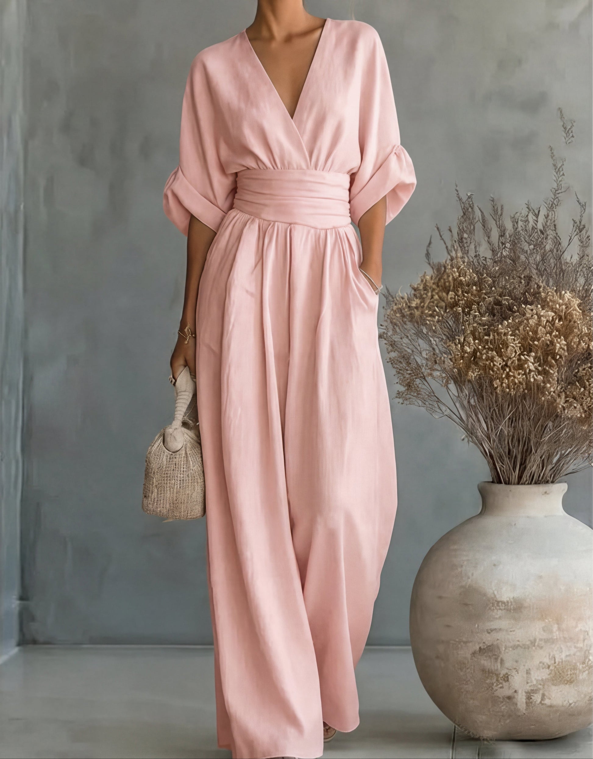 Daniela™ | Elegant V-Neck Wide Leg Jumpsuit 9