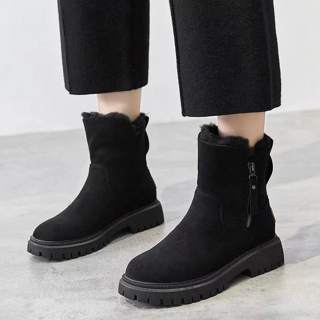 Kathryn - Chic Faux Fur Ankle Boots for Stylish Occasions