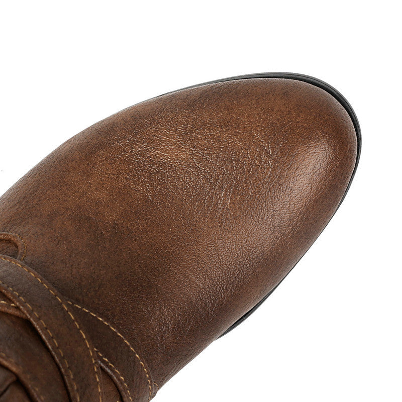 Women's Buckle Boots | Slouched Shaft & Vintage Rope Tie Detail 6