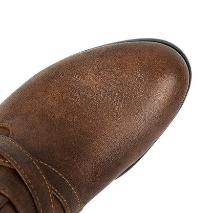 Women's Buckle Boots | Slouched Shaft & Vintage Rope Tie Detail 6