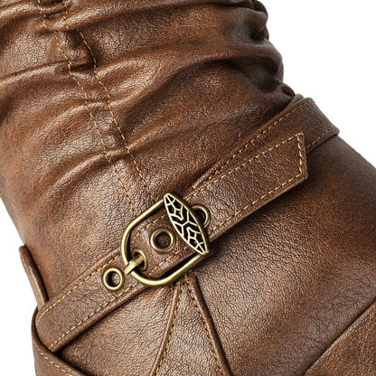 Women's Buckle Boots | Slouched Shaft & Vintage Rope Tie Detail 4
