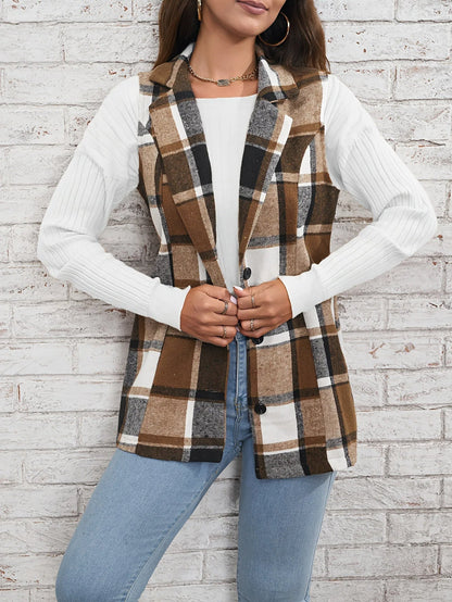 Drunelle | Elegant Tailored Check Waistcoat 2