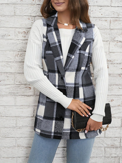 Drunelle | Elegant Tailored Check Waistcoat 3