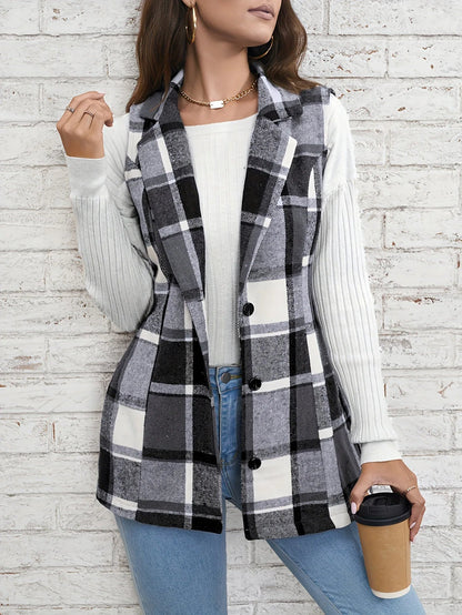 Drunelle | Elegant Tailored Check Waistcoat 4