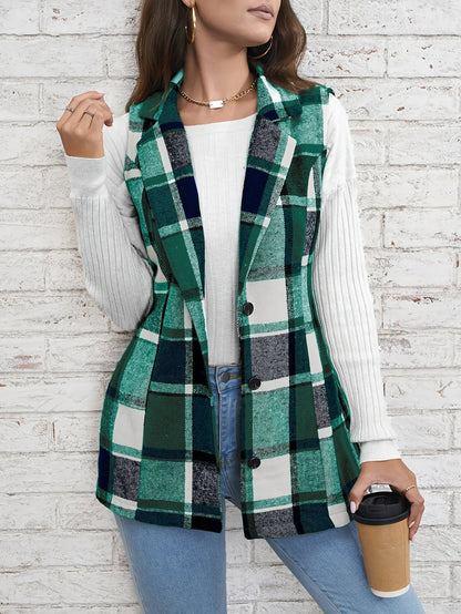 Drunelle | Elegant Tailored Check Waistcoat 6
