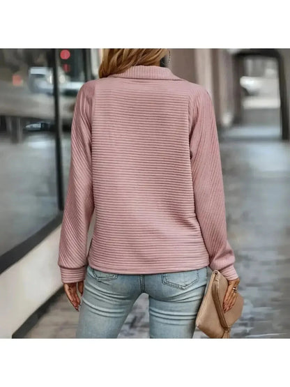 Women's Zip Sweater | Stand Collar, Quarter-Zip Front