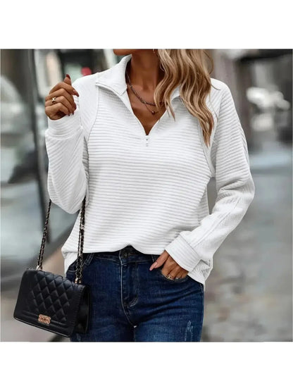 Women's Zip Sweater | Stand Collar, Quarter-Zip Front