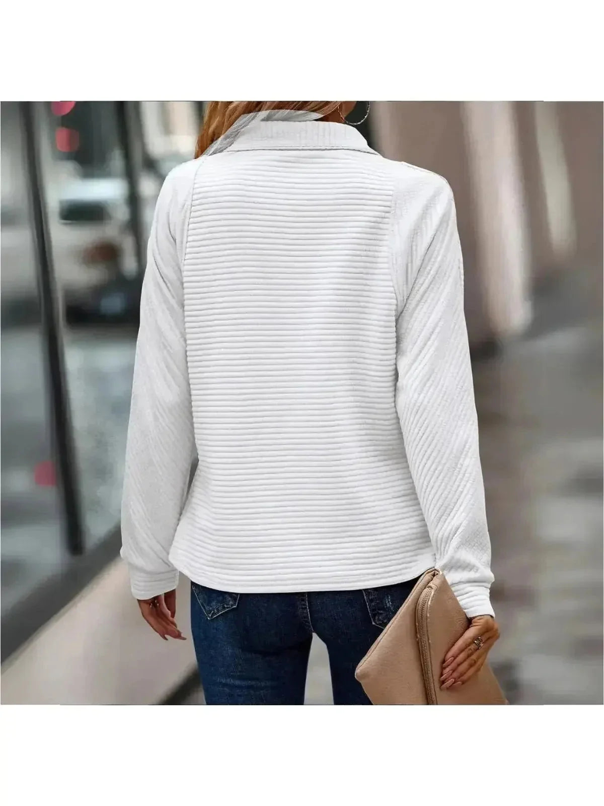 Women's Zip Sweater | Stand Collar, Quarter-Zip Front