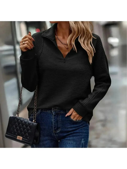 Women's Zip Sweater | Stand Collar, Quarter-Zip Front
