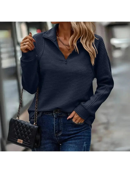 Women's Zip Sweater | Stand Collar, Quarter-Zip Front