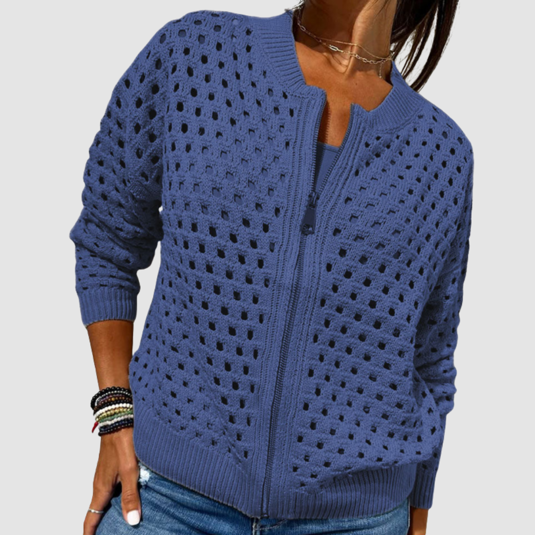 Women's Knitted Cardigan | Zip Closure & Breathable Design 5