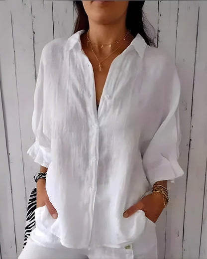 Elarisa - Womens Long Sleeve Button Blouse 0