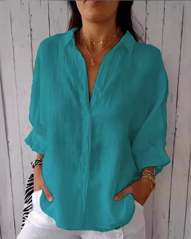 Elarisa - Womens Long Sleeve Button Blouse 11