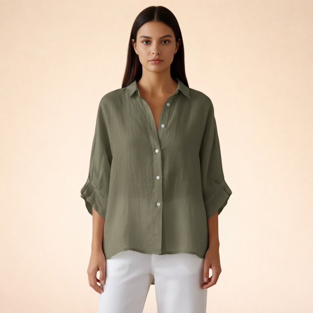 Elena | Elegant Linen Blouse 0