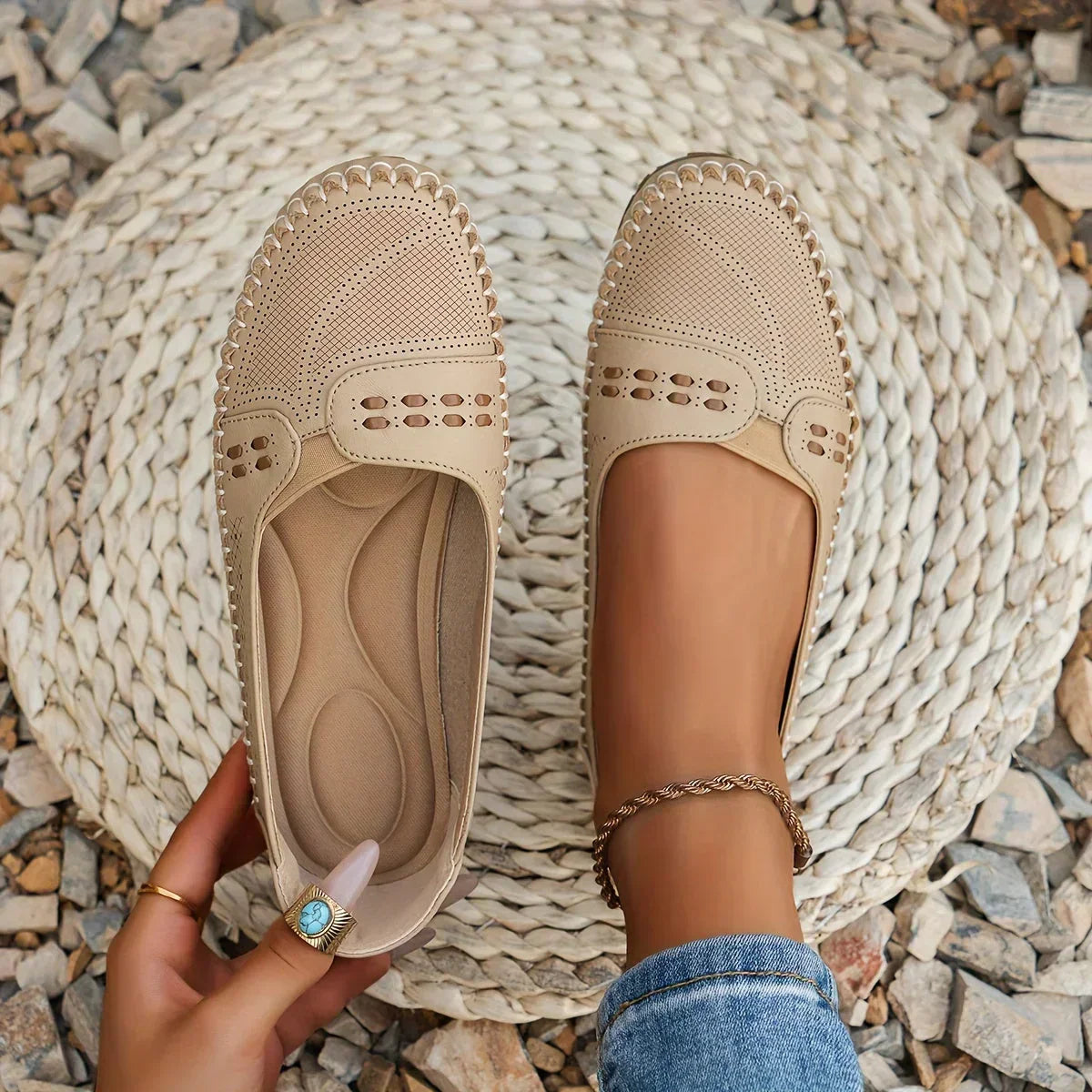Ella | Women’s Orthopedic Perforated Slip On Loafers 0