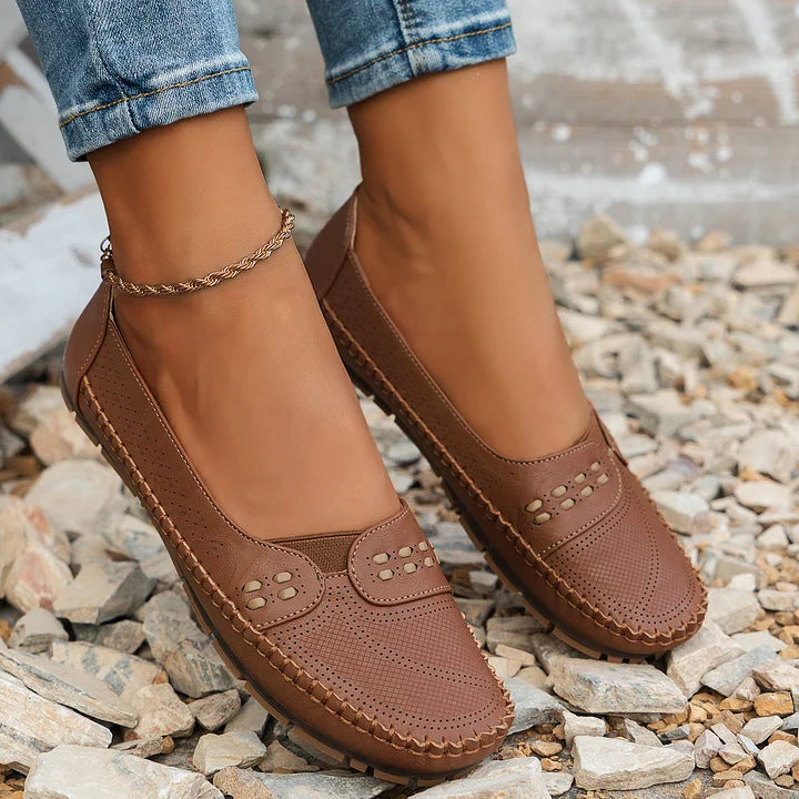 Ella | Women’s Orthopedic Perforated Slip On Loafers 6