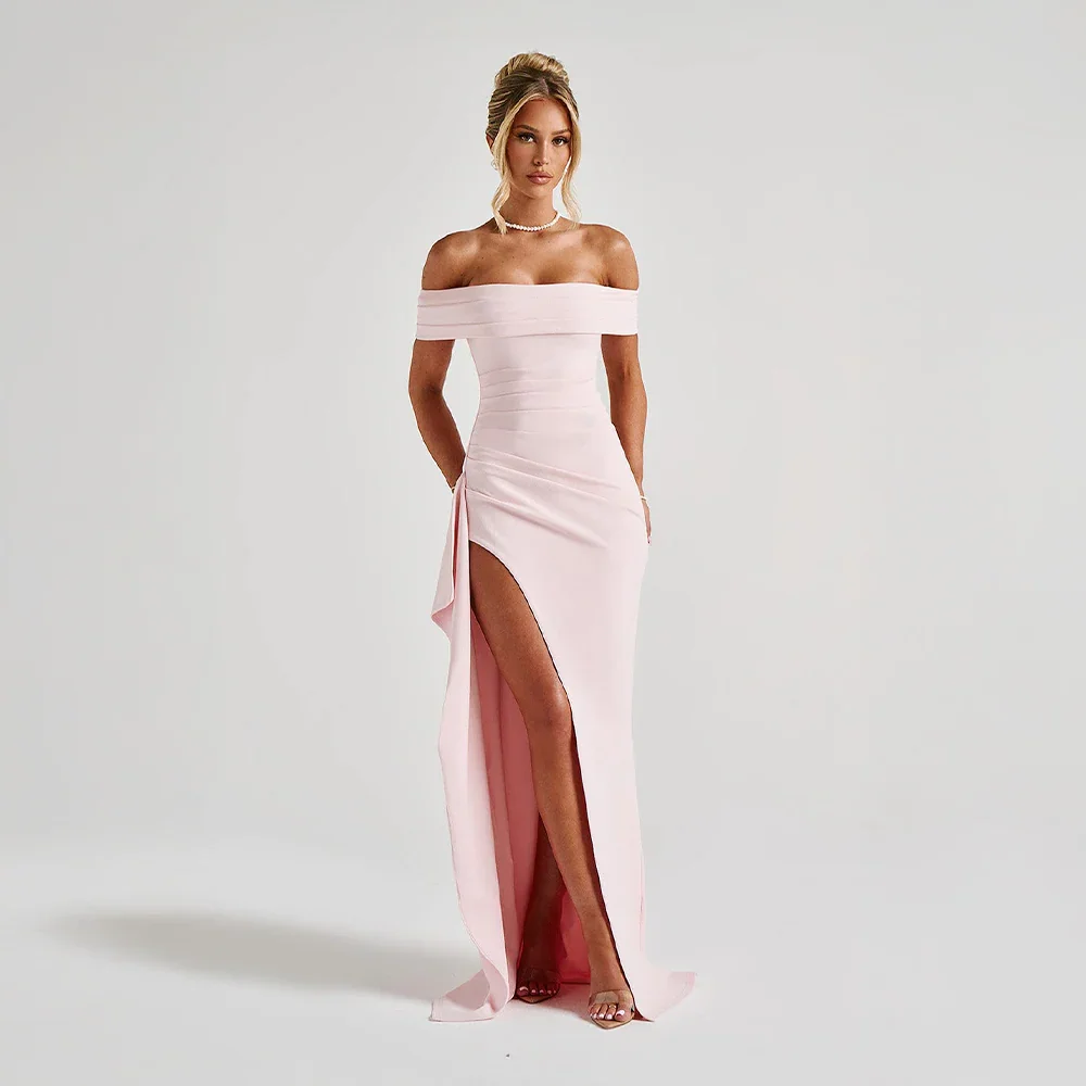 Élodira – Off Shoulder Maxi Dress With Split 0