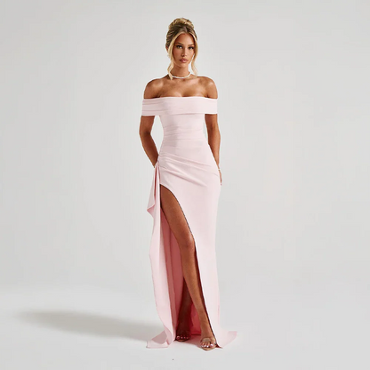 Élodira – Off Shoulder Maxi Dress With Split 0