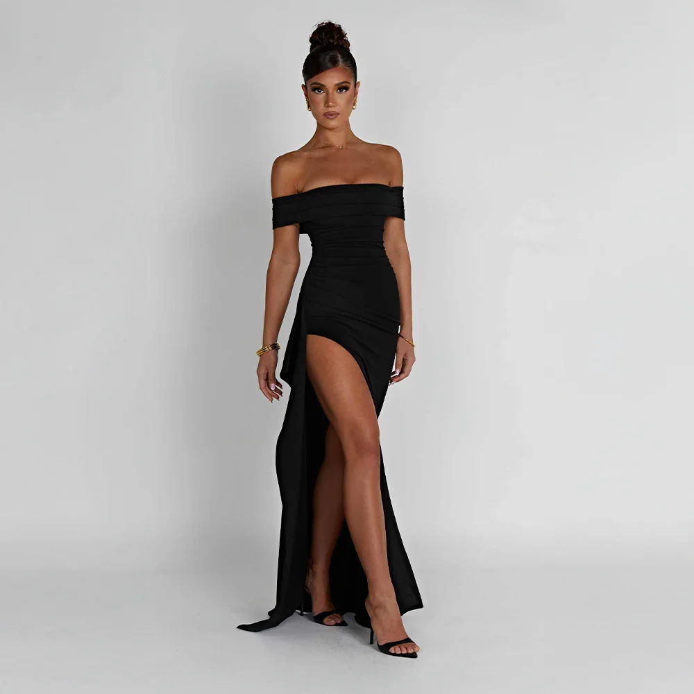 Élodira – Off Shoulder Maxi Dress With Split 4