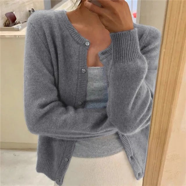 Elowen | Soft Knit Relaxed-Fit Button-Front Cardigan 0