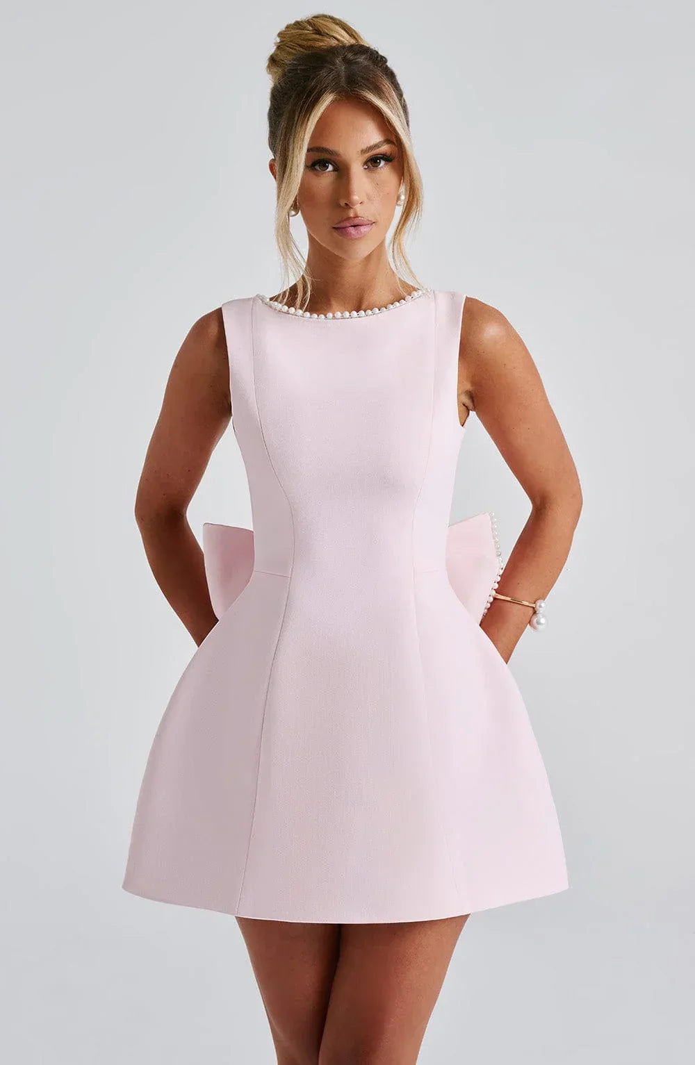 Elowyn – Back Bow Short Dress 0