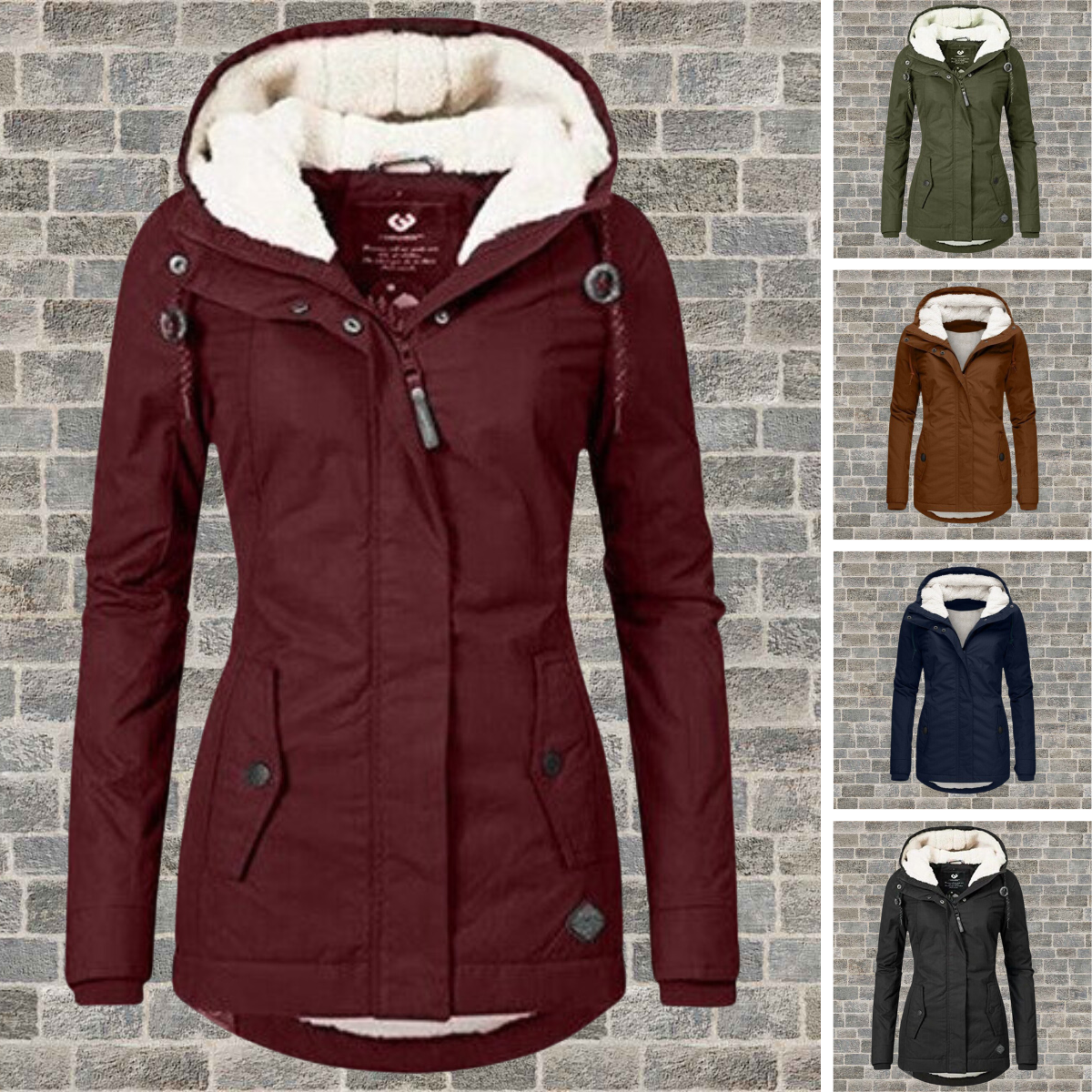 Women's Winter Coat | Hooded & Double Fastening 2