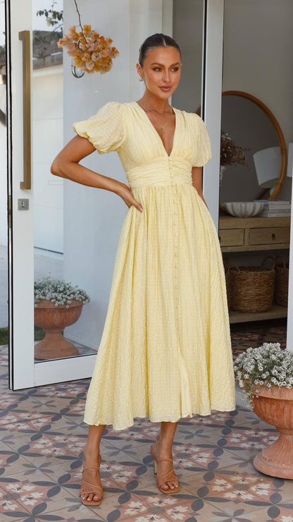Elunéra - Flowing Maxi Dress with Button Placket 1