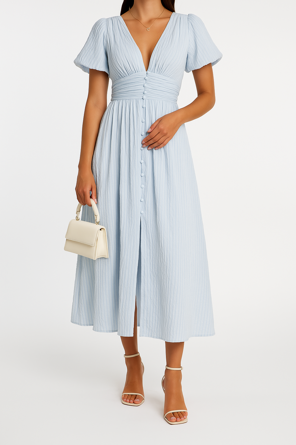 Elunéra - Flowing Maxi Dress with Button Placket 3