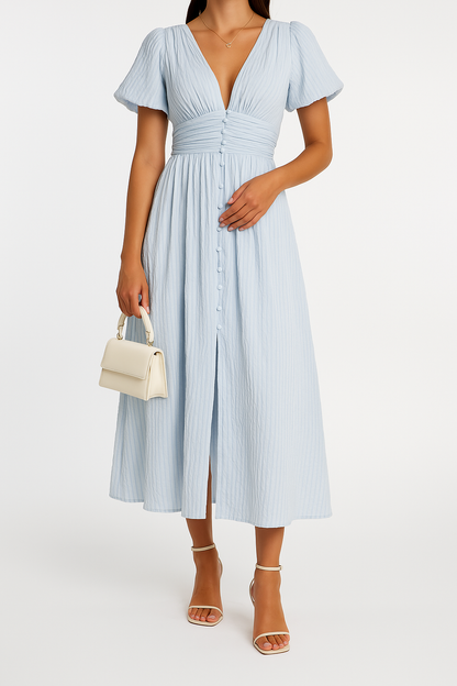 Elunéra - Flowing Maxi Dress with Button Placket 3