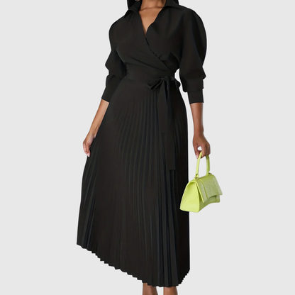 Evelina | Soft Pleated Midi Dress 0