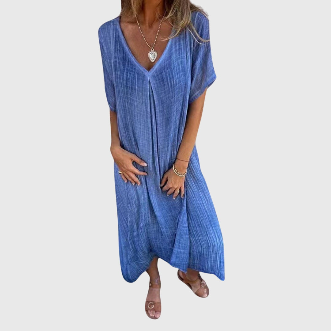 Fiona™ – Chic V-Neck Dress for Any Occasion
