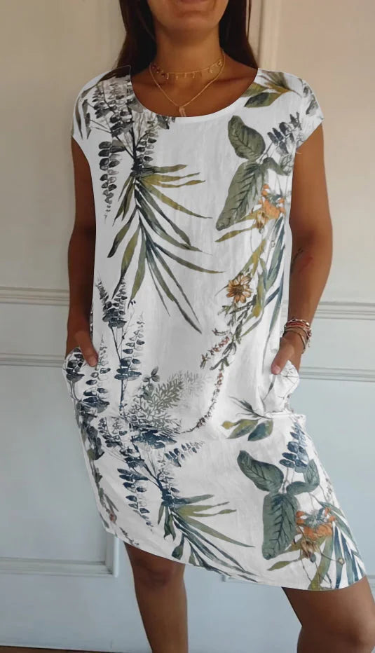 Gloria | Relaxed Fit Women's Summer Dress with Botanical Print 0