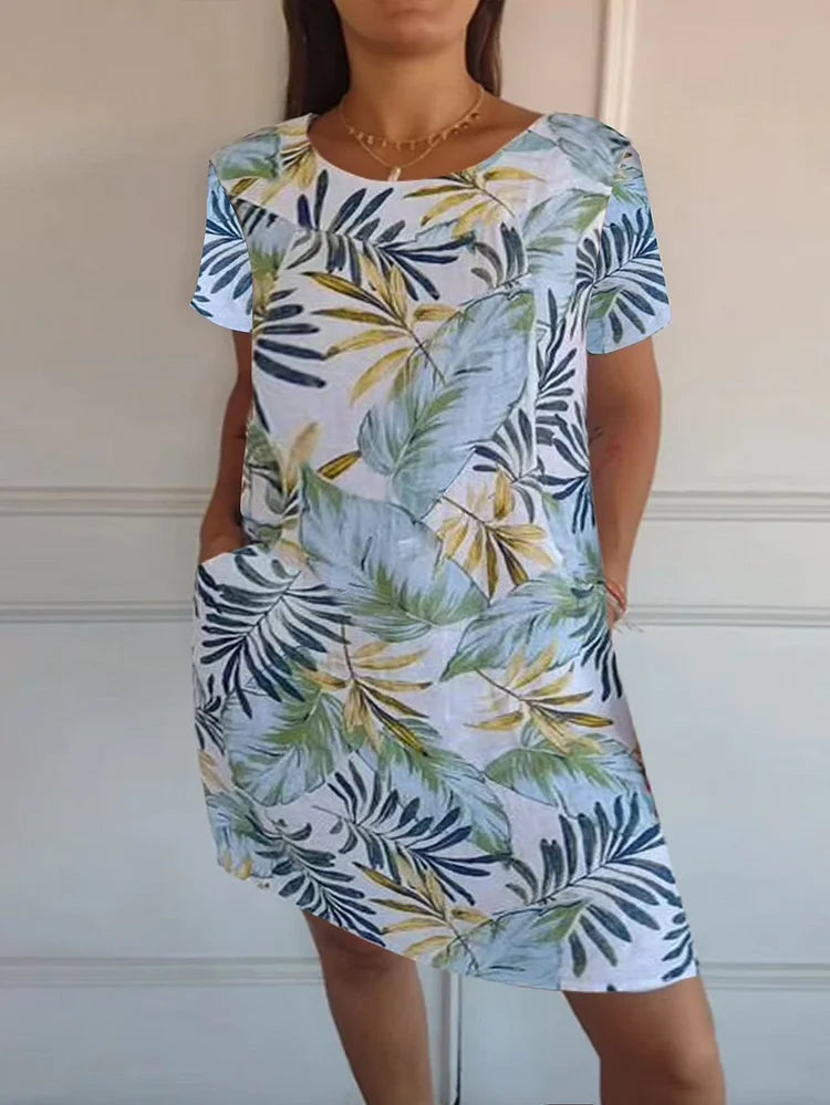 Gloria | Relaxed Fit Women's Summer Dress with Botanical Print 10