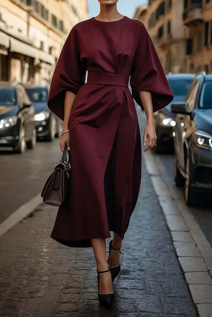 Grace | Elegant Dress with Lantern Sleeves and Belt 4