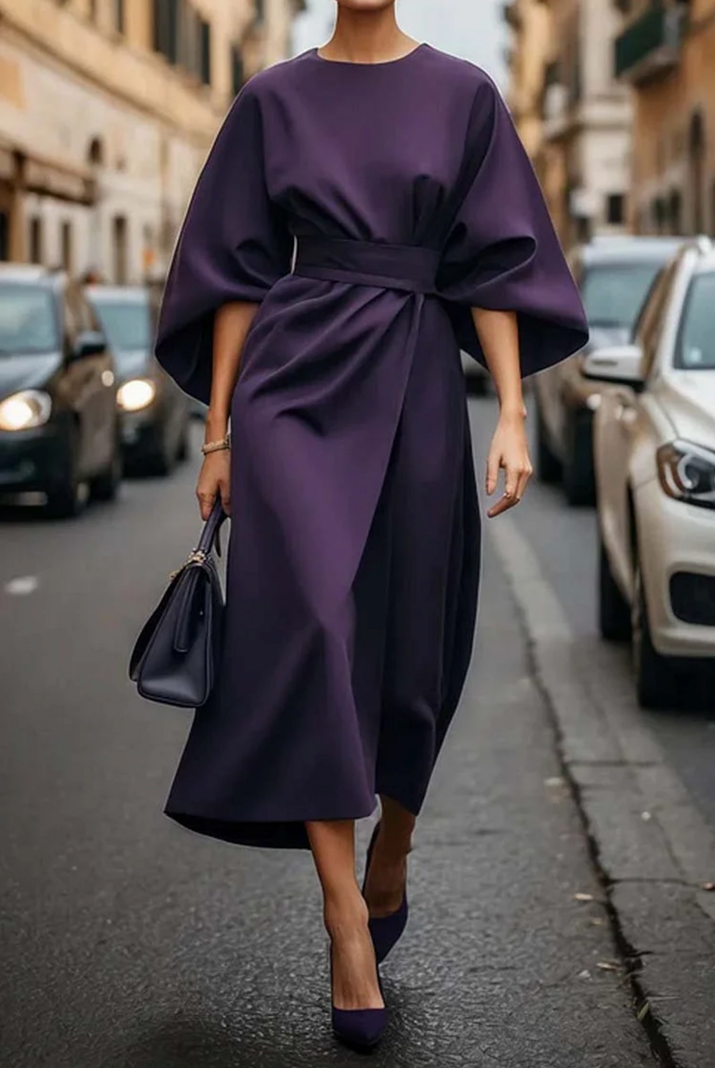 Grace | Elegant Dress with Lantern Sleeves and Belt 6