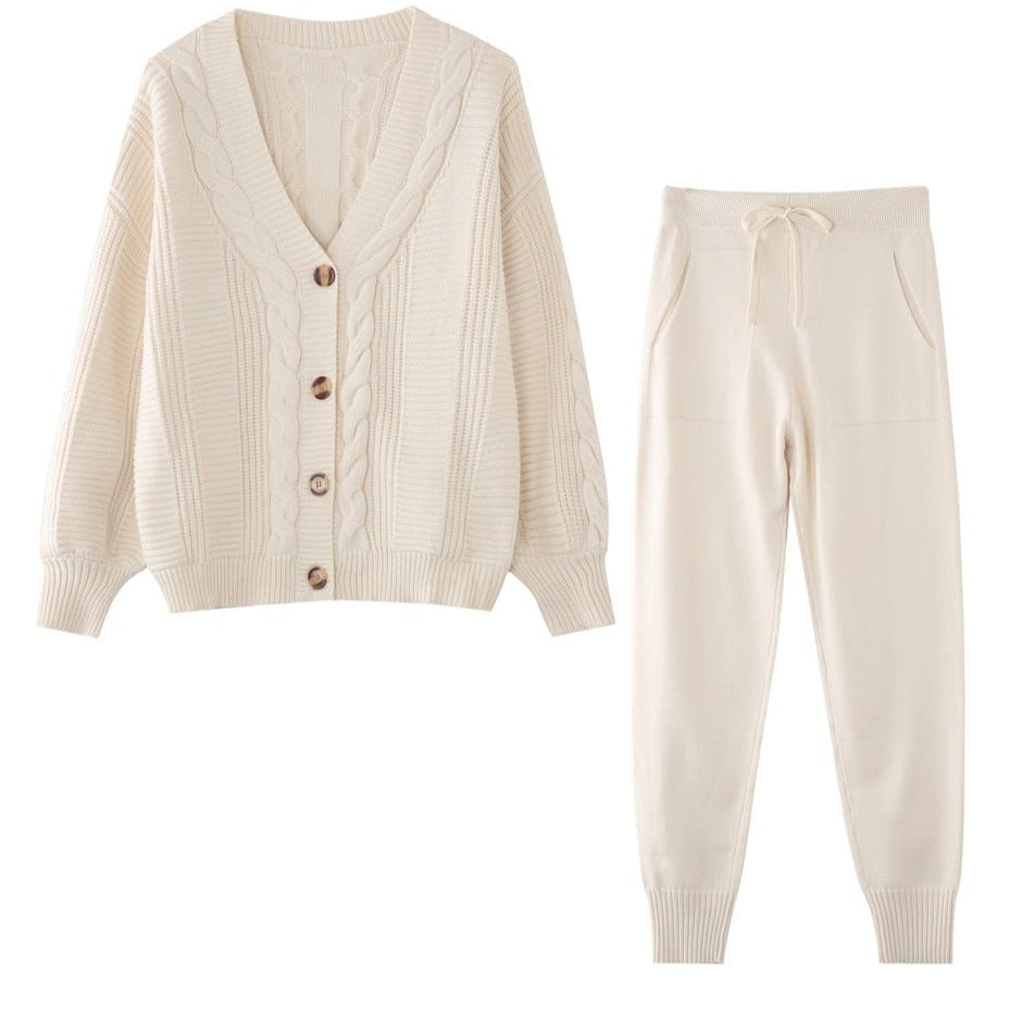 Women's Lounge Set | Button-Up Cardigan & Jogger Set