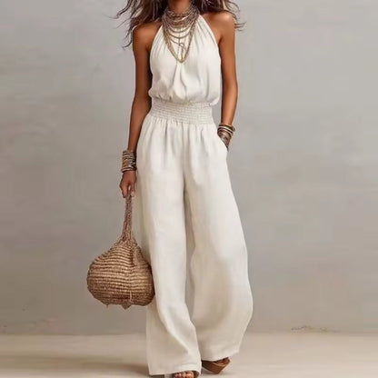 HALTER JUMPSUIT WITH FITTED WAIST 1