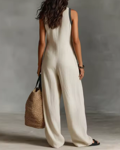 HIGH NECK EMBROIDERED ZIP JUMPSUIT 4