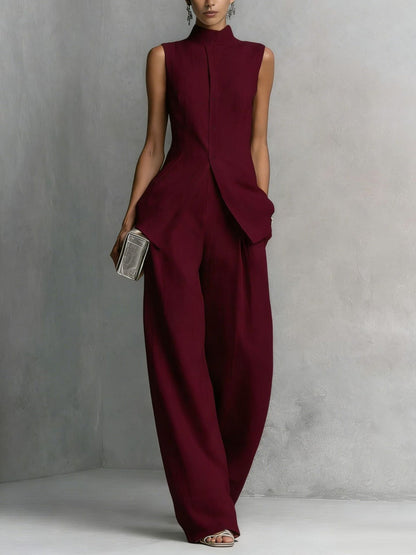 HIGH NECK WIDE-LEG PANTS SET 3