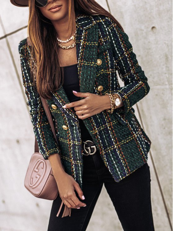 Hailey - Stylish Check Blazer for Office & Events