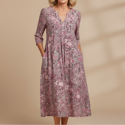Harlow | Graceful V-Neck Elegance Midi Dress 4