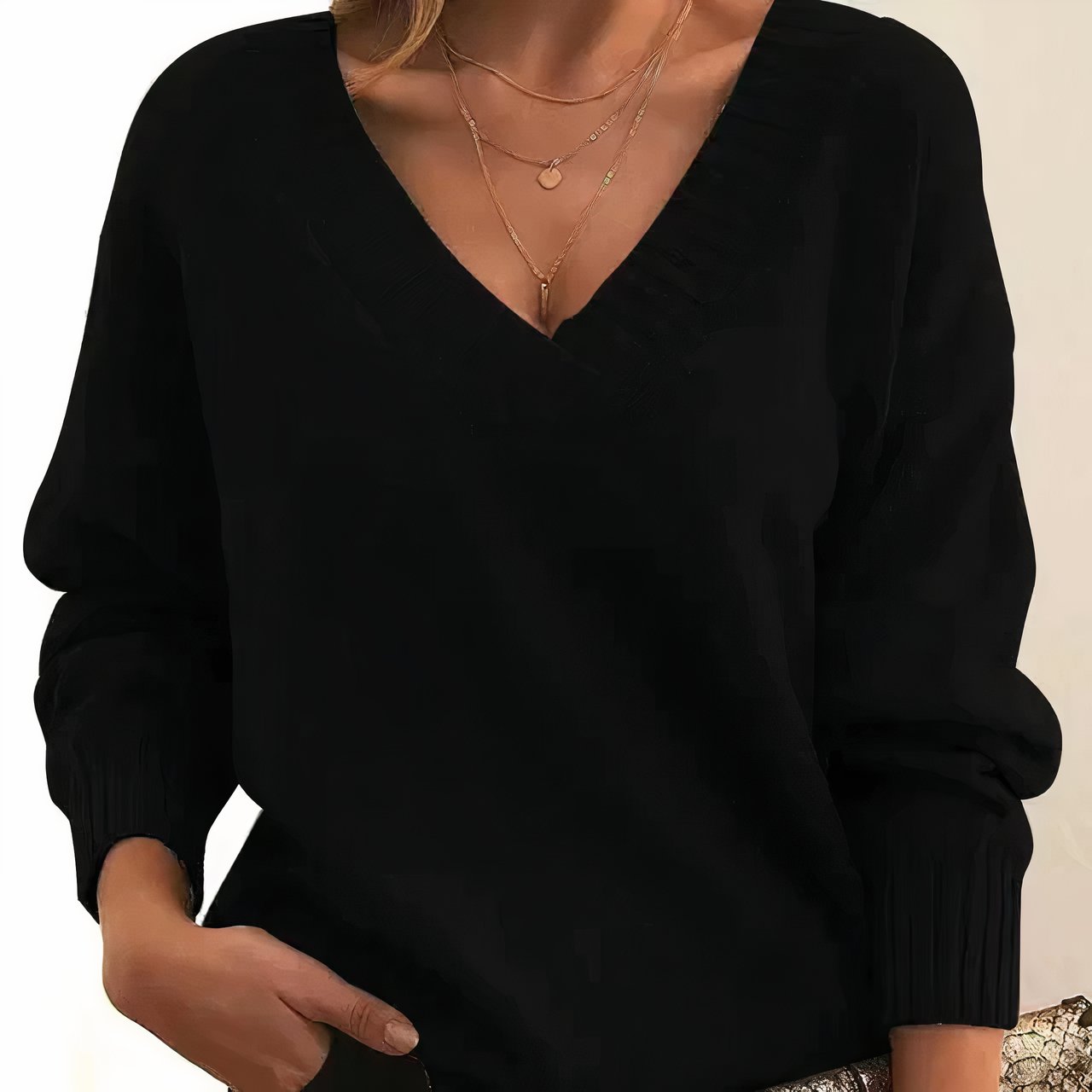 Harper | Comfortable And Warm V-Neck Cashmere Blend Sweater 0