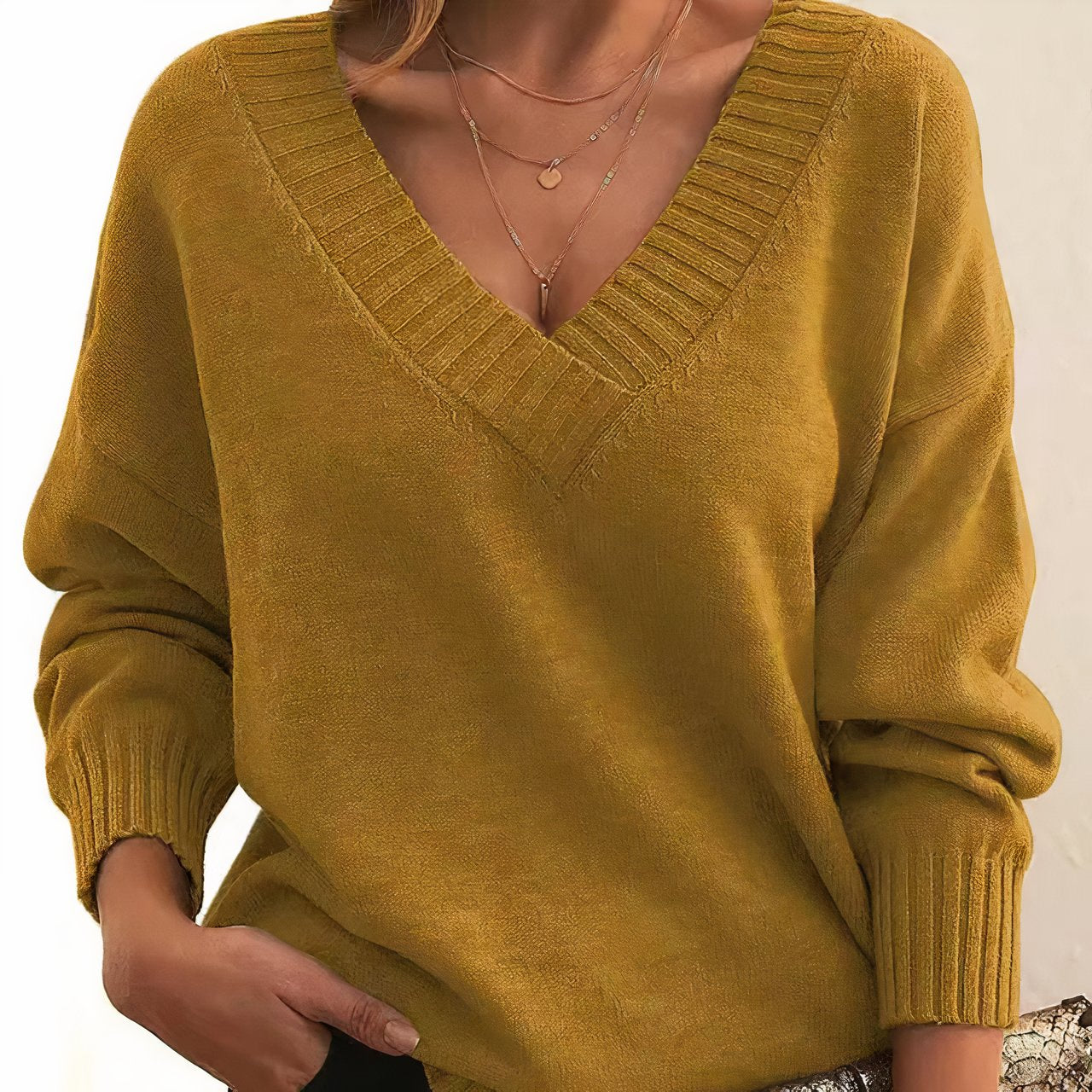 Harper | Comfortable And Warm V-Neck Cashmere Blend Sweater 6