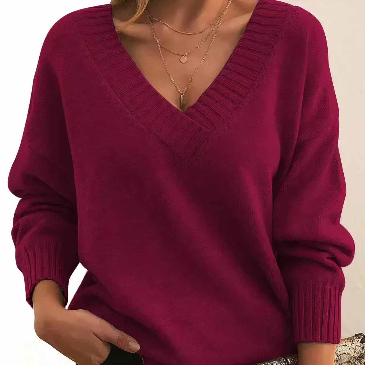 Harper | Comfortable And Warm V-Neck Cashmere Blend Sweater 7