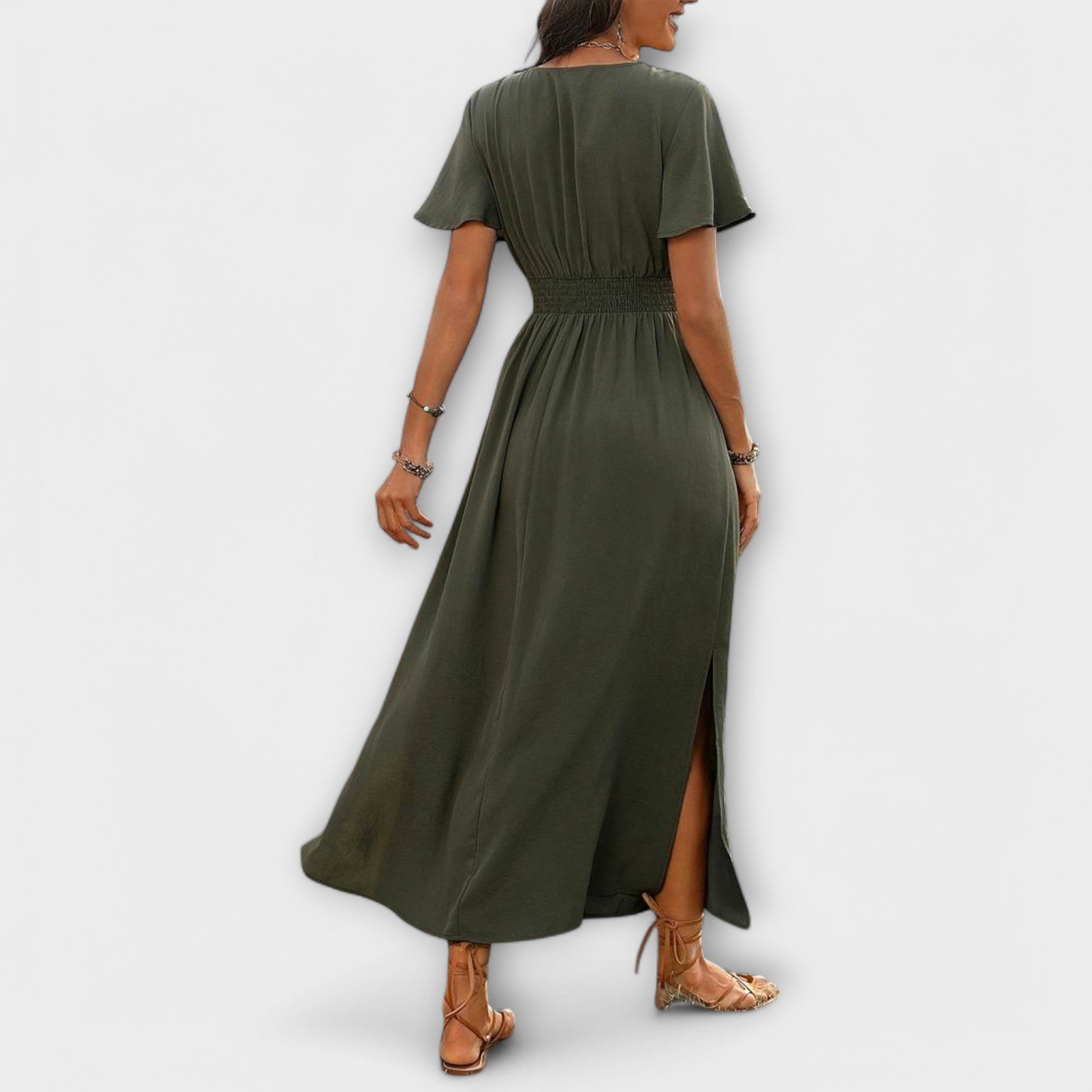 Heather - Boho V-Neck Long Sleeve Dress for Every Occasion