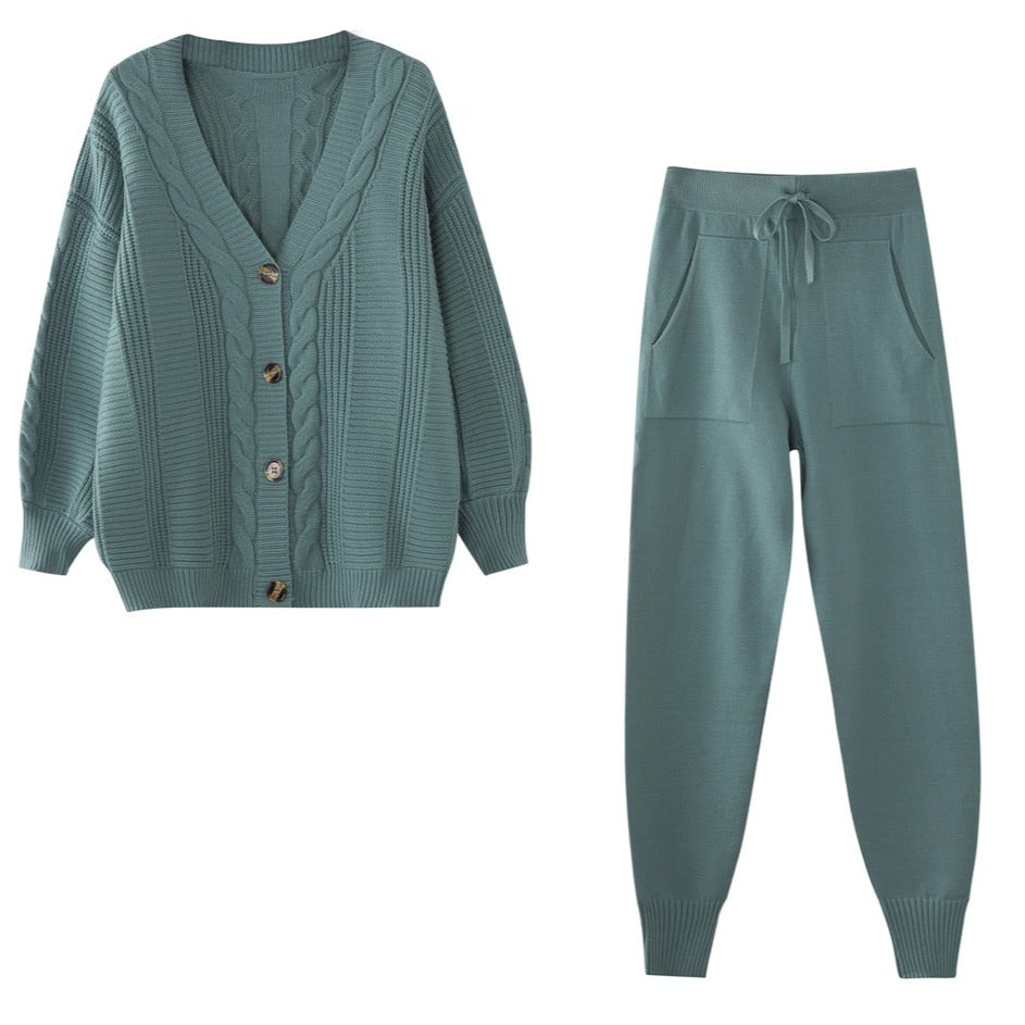 Women's Lounge Set | Button-Up Cardigan & Jogger Set