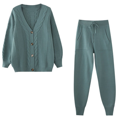 Women's Lounge Set | Button-Up Cardigan & Jogger Set