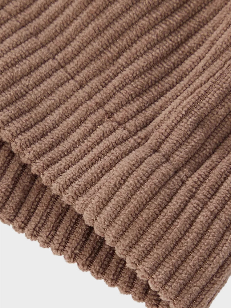 High Waisted Invisible Zipper 2-in-1 Mini A-line Corduroy Casual Skirt 7